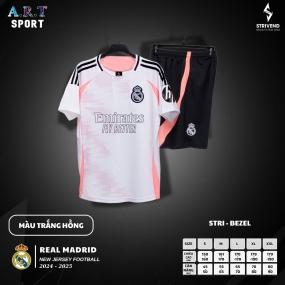 Quần Áo Đá Banh STRIVEND REAL MADRID  Chất Vải Xịn Thoáng Mát,Co Giãn Thấm Hút Mồ Hôi Tốt