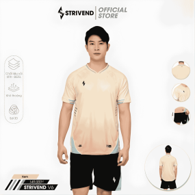 Bộ Quần Áo Bóng Đá Strivend V6 Kem