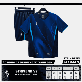 Bộ Quần Áo Bóng Đá Strivend V7 Galaxy Xanh Đen