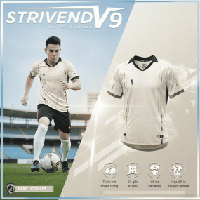 Bộ Quần Áo Bóng Đá Strivend V9 Kem