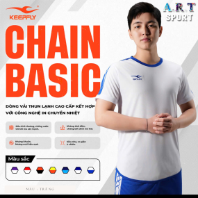 Quần áo đá banh CHAIN BASIC - Vải thun lạnh cao cấp thoáng mát, siêu co dãn 4 chiều, kháng chuẩn