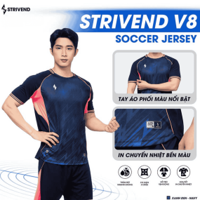 Bộ Quần Áo Bóng Đá Strivend V8 Xanh Đen