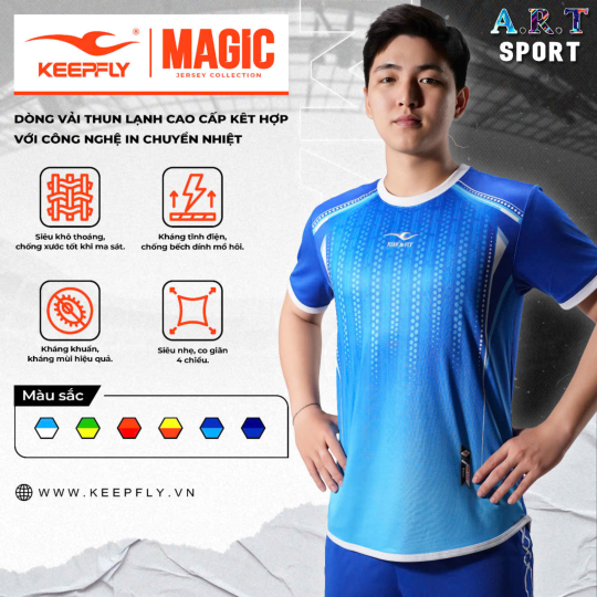 Quần áo đá banh Magic Jersey Collection - Vải thun lạnh cao cấp thoáng mát, siêu co dãn 4 chiều