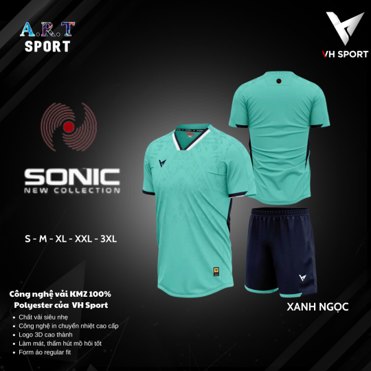 Bộ Quần Áo Đá Banh VH Sonic Chất Vải Mè Cao Cấp Thoải Mái Vận Động