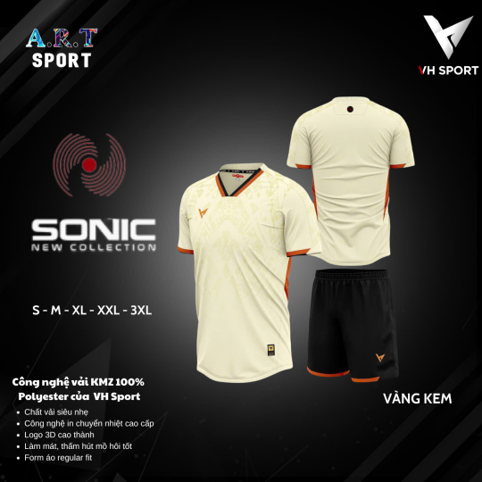Bộ Quần Áo Đá Banh VH Sonic Chất Vải Mè Cao Cấp Thoải Mái Vận Động