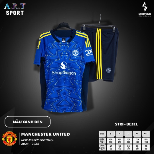 Quần Áo Đá Banh Nam/ Nữ STRIVEND MANCHESTER UNITED - Chất Vải Xịn Thoáng Mát, Co Giãn Thấm Hút