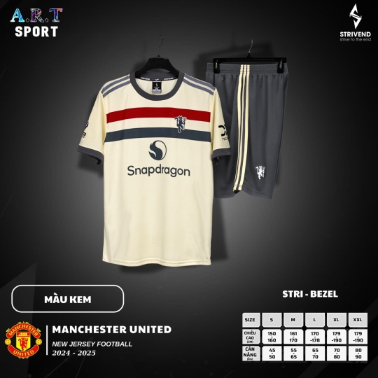 Quần Áo Đá Banh Nam/ Nữ STRIVEND MANCHESTER UNITED - Chất Vải Xịn Thoáng Mát, Co Giãn Thấm Hút