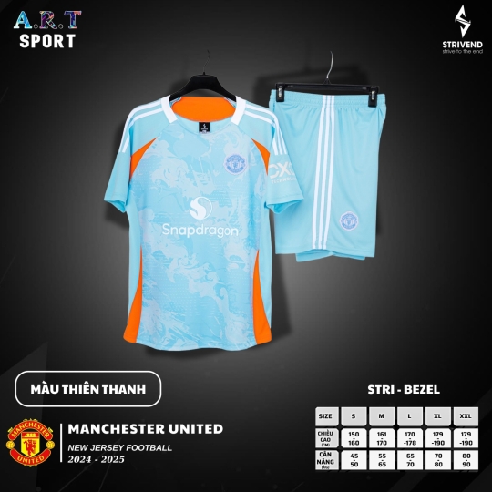 Quần Áo Đá Banh Nam/ Nữ STRIVEND MANCHESTER UNITED - Chất Vải Xịn Thoáng Mát, Co Giãn Thấm Hút