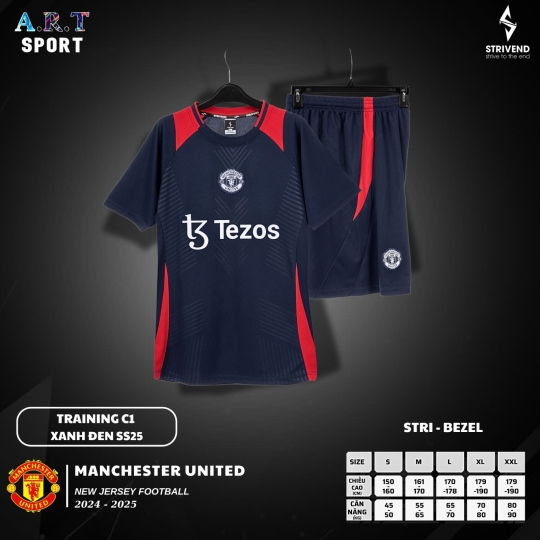 Quần Áo Đá Banh Nam/ Nữ STRIVEND MANCHESTER UNITED - Chất Vải Xịn Thoáng Mát, Co Giãn Thấm Hút