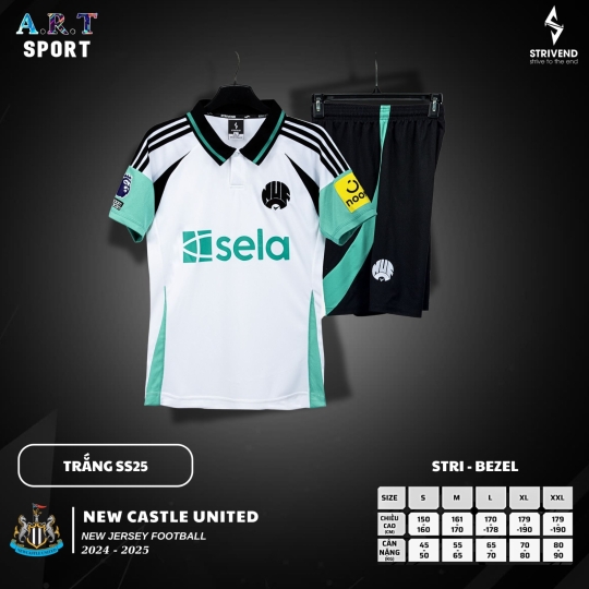 Bộ quần áo bóng đá Newcastle Leaguestore - đồ thể thao sân khách màu trắng