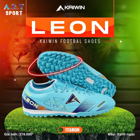Giày Đá Bóng Chính Hãng Kaiwin Leon TF Ôm Chân Thoáng Khí, Công Nghệ Matrix 4D Không Trơn Trượt