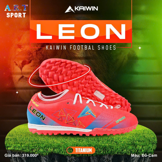 Giày Đá Bóng Chính Hãng Kaiwin Leon TF Ôm Chân Thoáng Khí, Công Nghệ Matrix 4D Không Trơn Trượt
