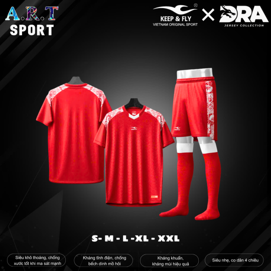 Quần áo đá banh Dra Jersey Collection - Vải thoáng mát siêu co dãn, chống bết dính mồ hôi