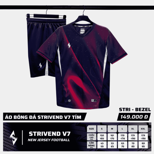 Bộ Quần Áo Bóng Đá Strivend V7 Galaxy Tím