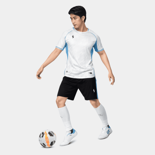 Bộ Quần Áo Bóng Đá Strivend V8 Trắng Xanh