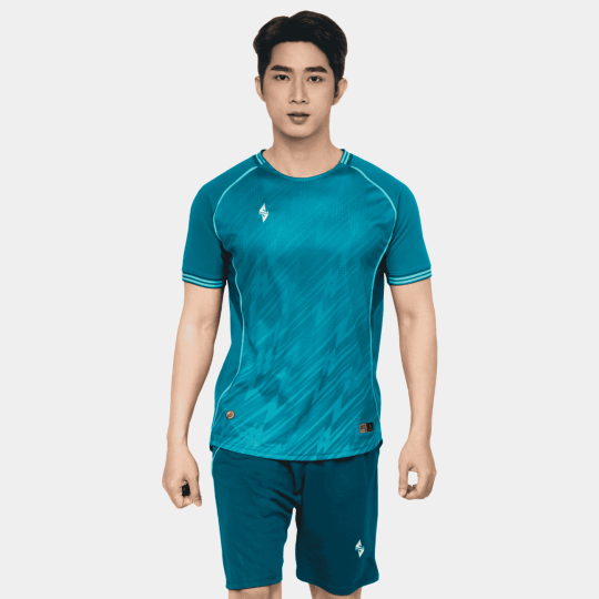 Bộ Quần Áo Bóng Đá Strivend V8 Xanh Cổ Vịt