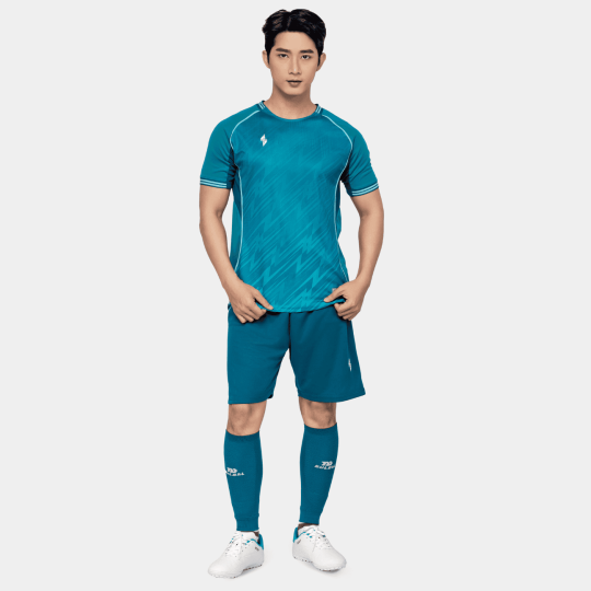 Bộ Quần Áo Bóng Đá Strivend V8 Xanh Cổ Vịt